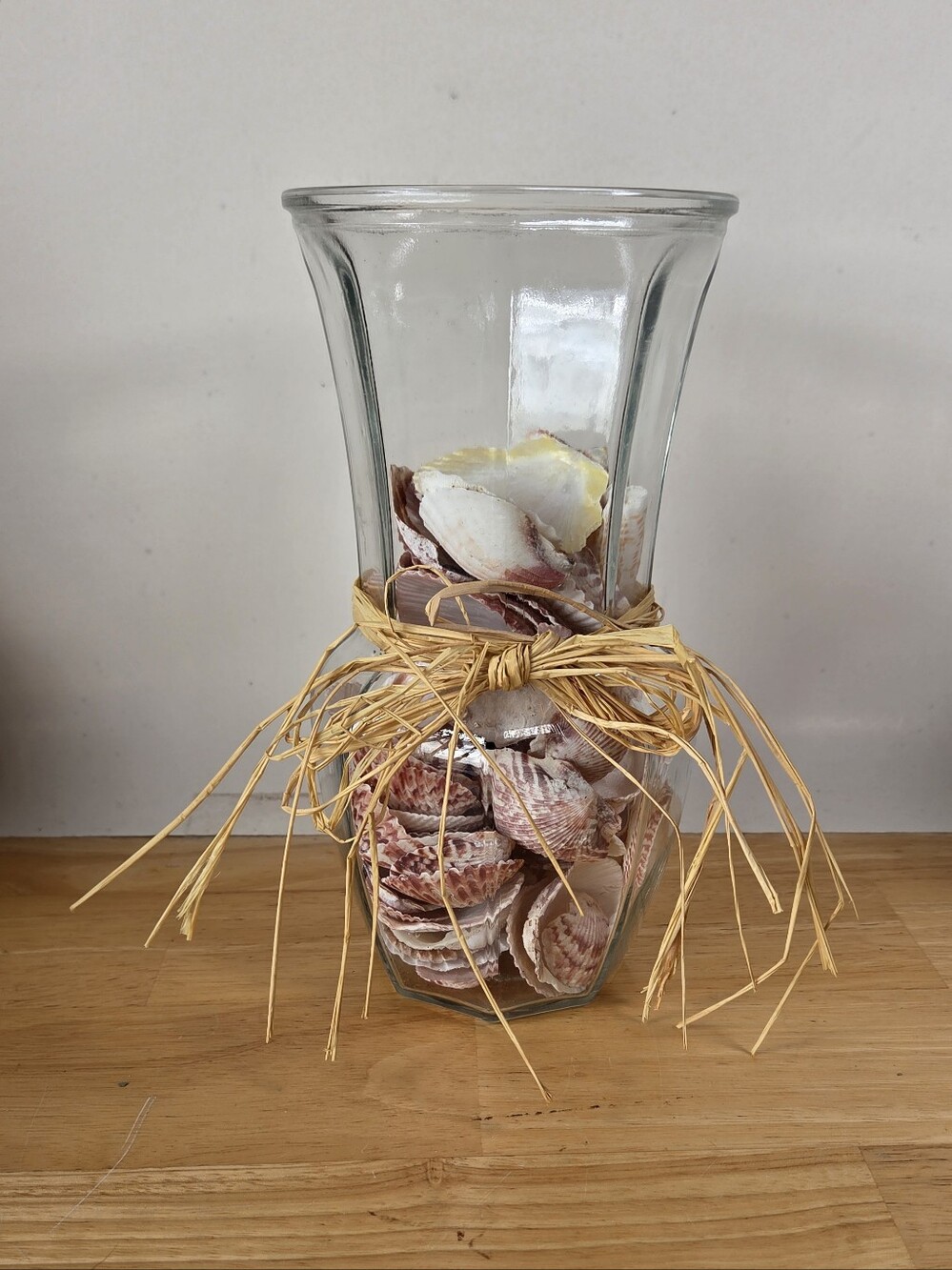Glass Vase With Assorted Shells Sea Shells